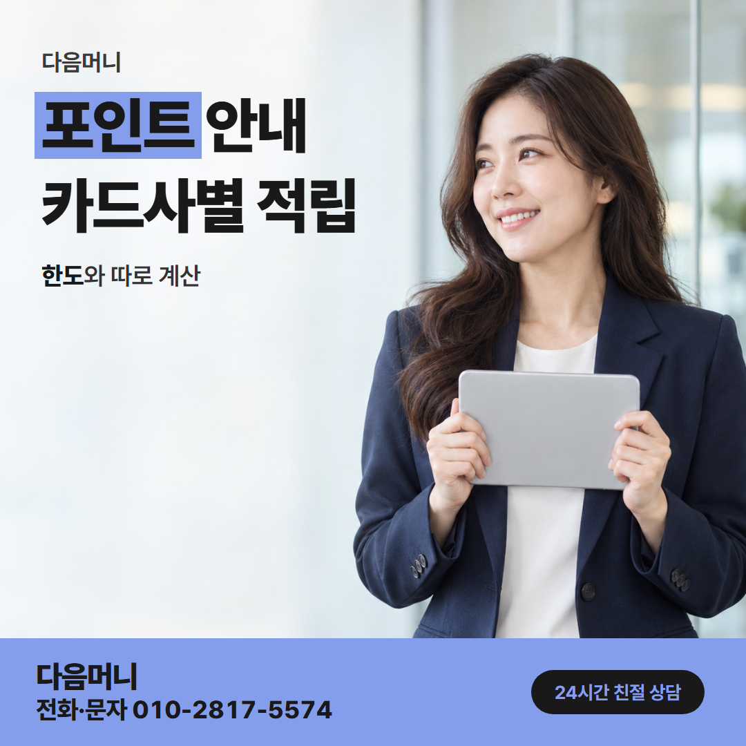 다음머니 현대카드깡 청구 금액과 포인트 적립
